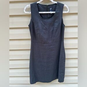 Vintage Gap size 8 100% linen black halter dress classic minimalist summer